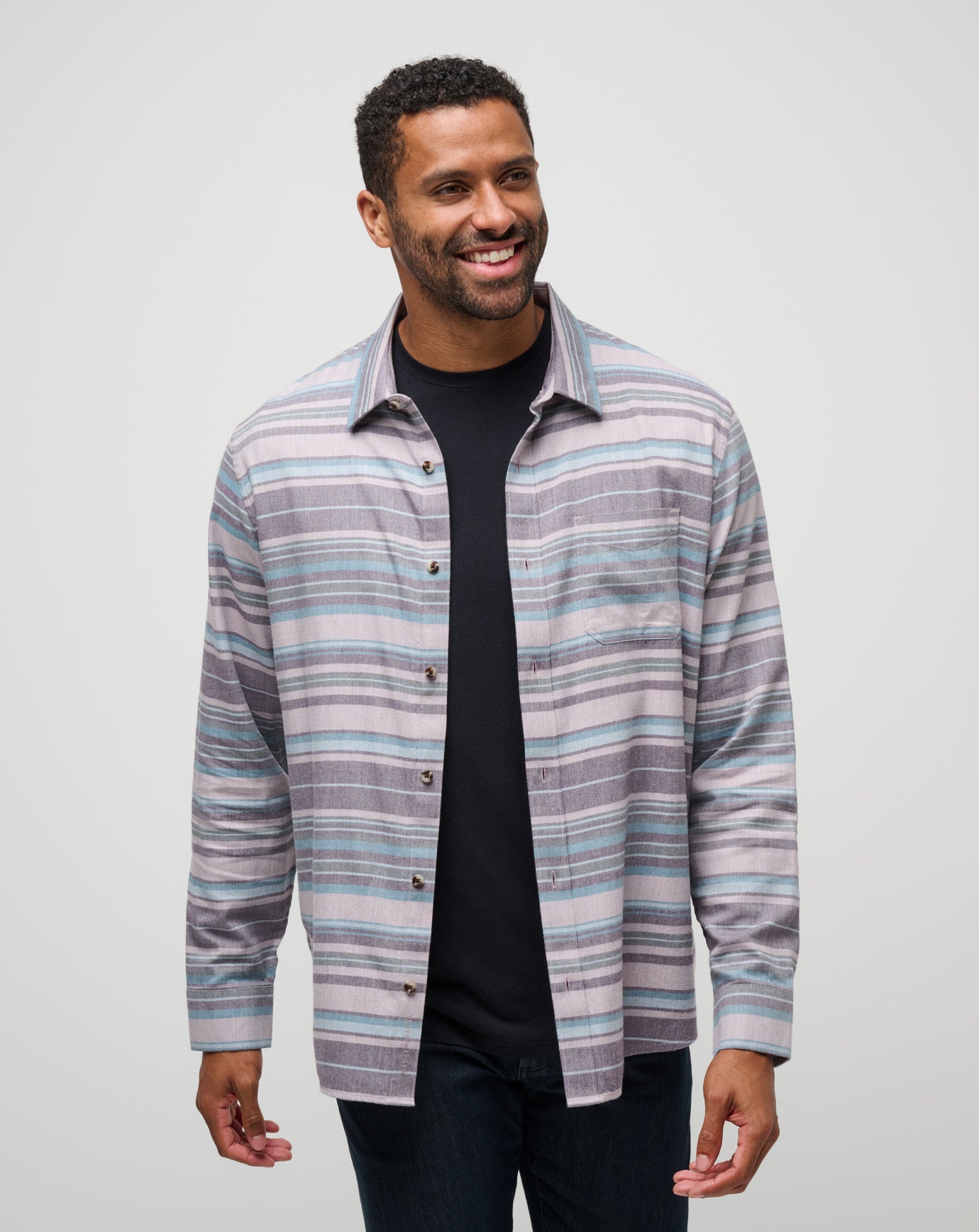 Cloud Flannel Stripe Button-Up - Image 17