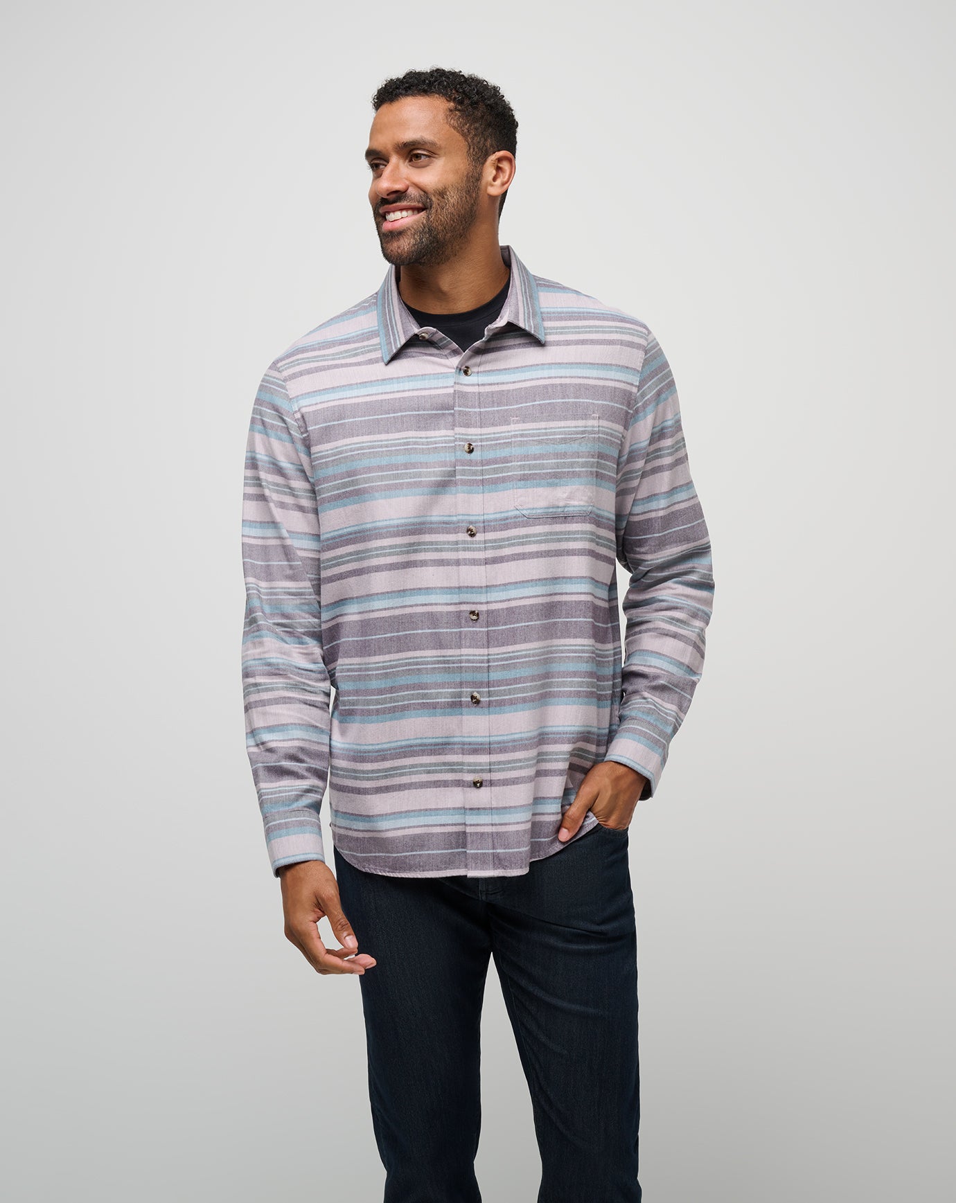 Cloud Flannel Stripe Button-Up - Image 22