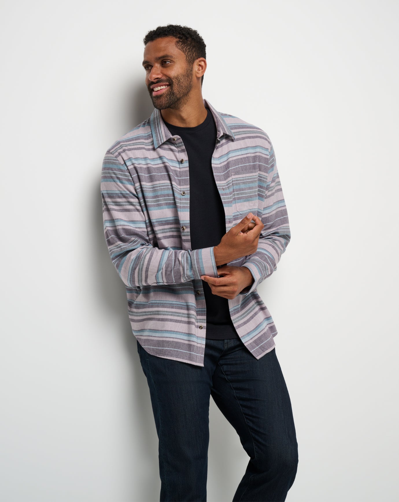 Cloud Flannel Stripe Button-Up - Image 23