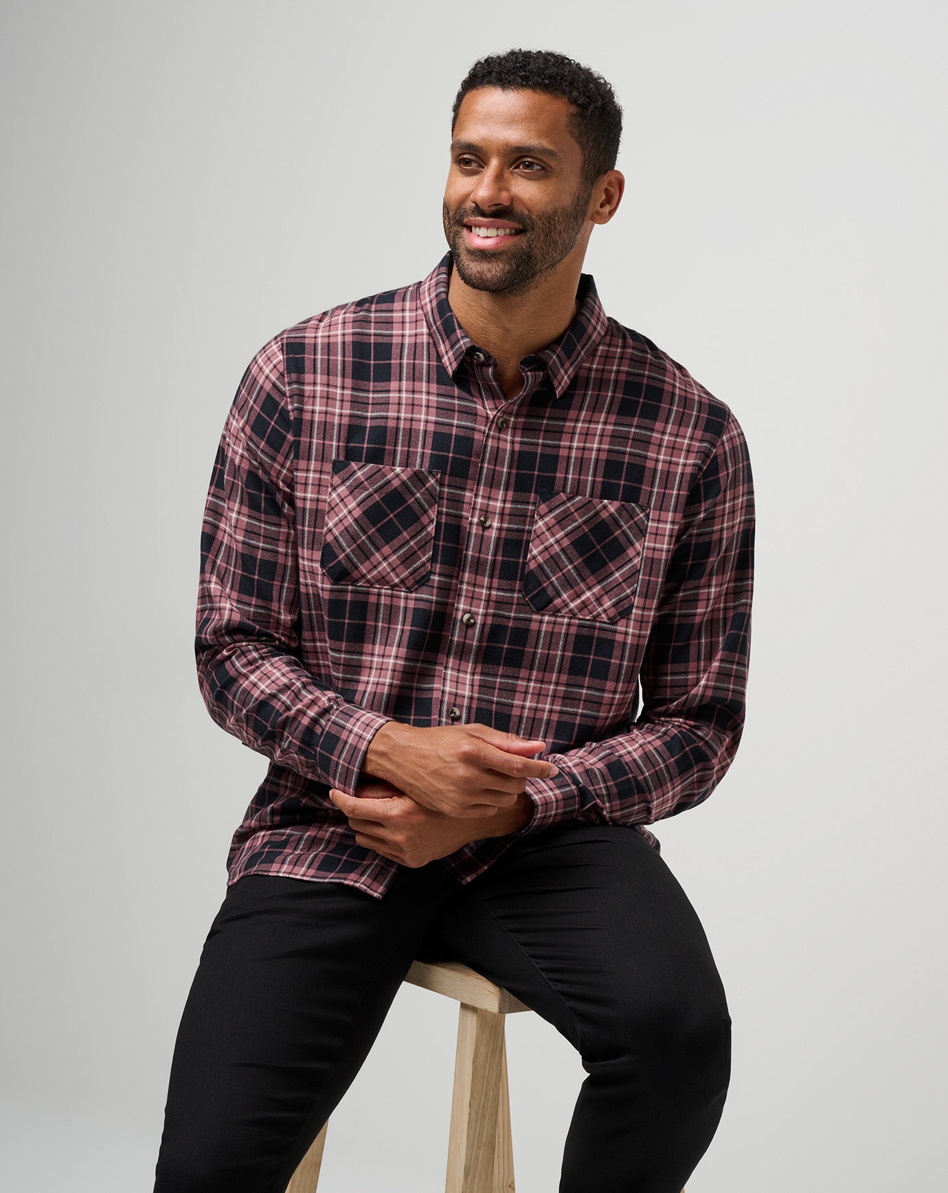 Cloud Flannel Plaid Button-Up - Image 6