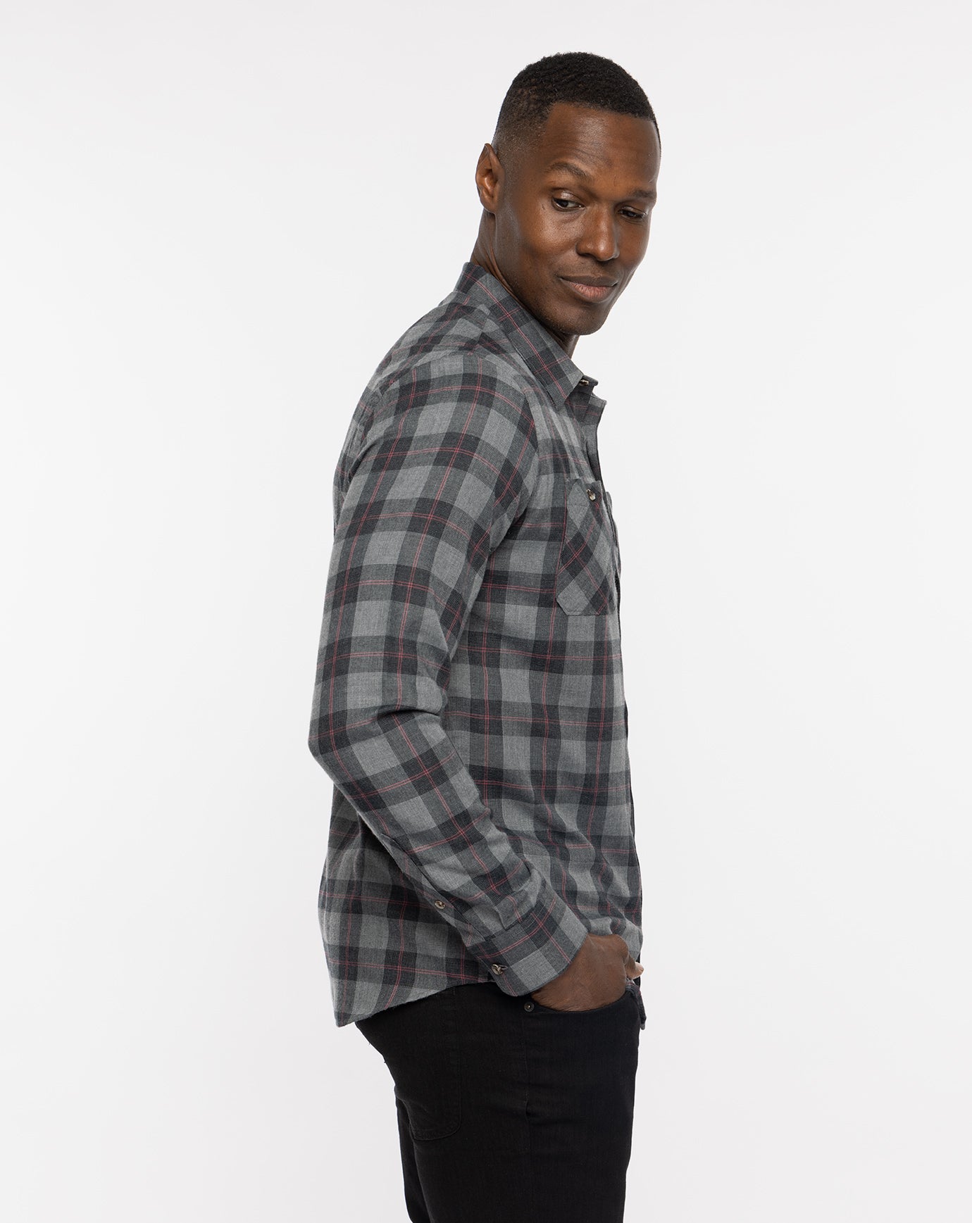 Cloud Flannel Plaid Button-Up - Image 10