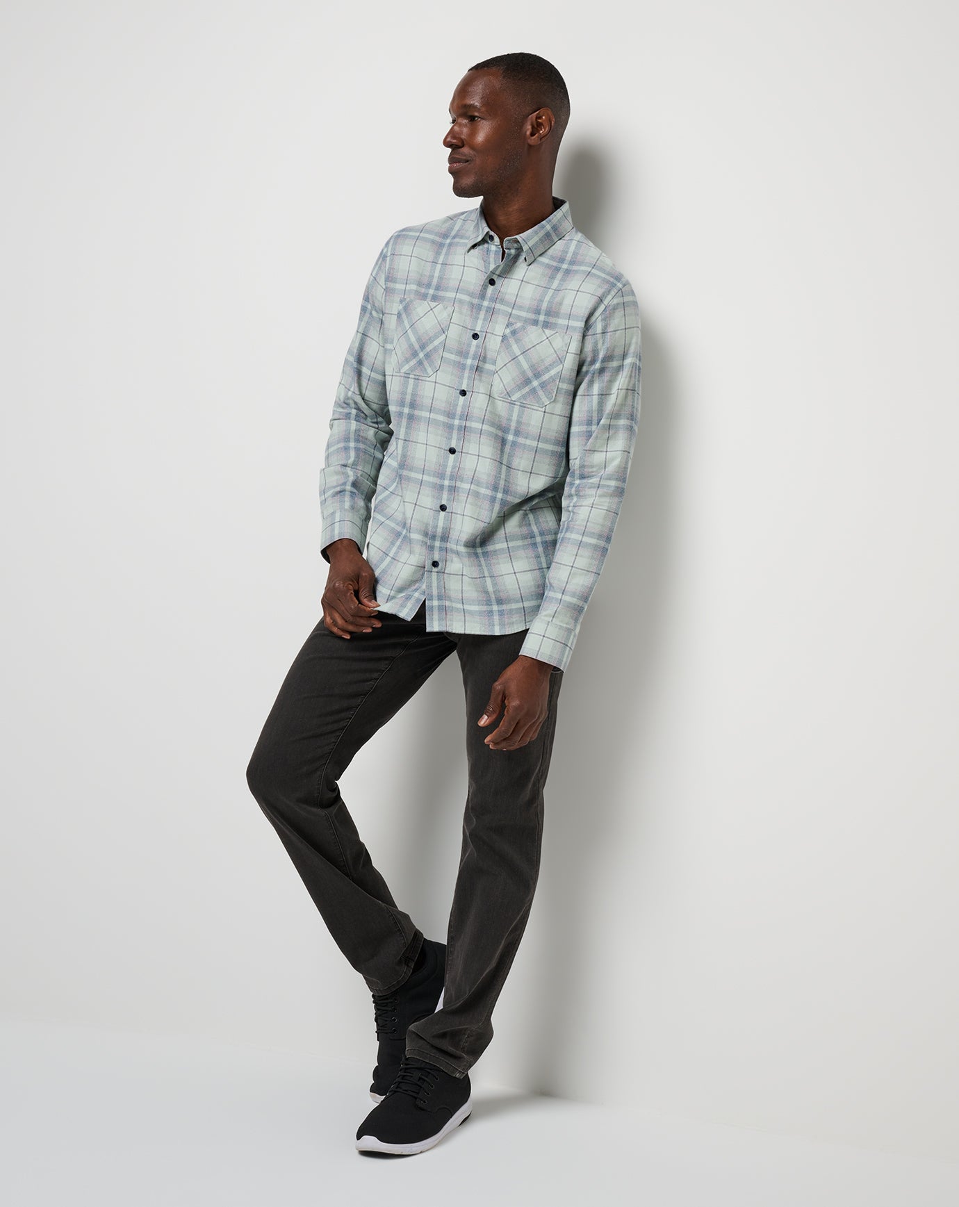Cloud Flannel Plaid Button-Up - Image 41