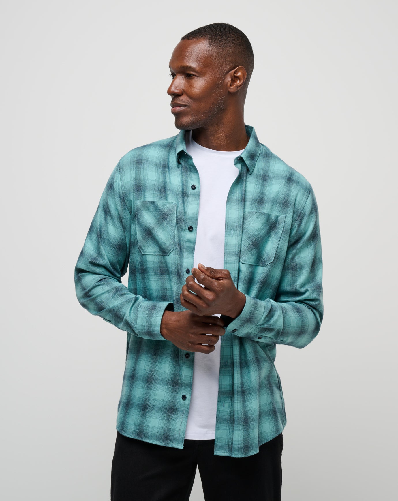 Cloud Flannel Plaid Button-Up - Image 57