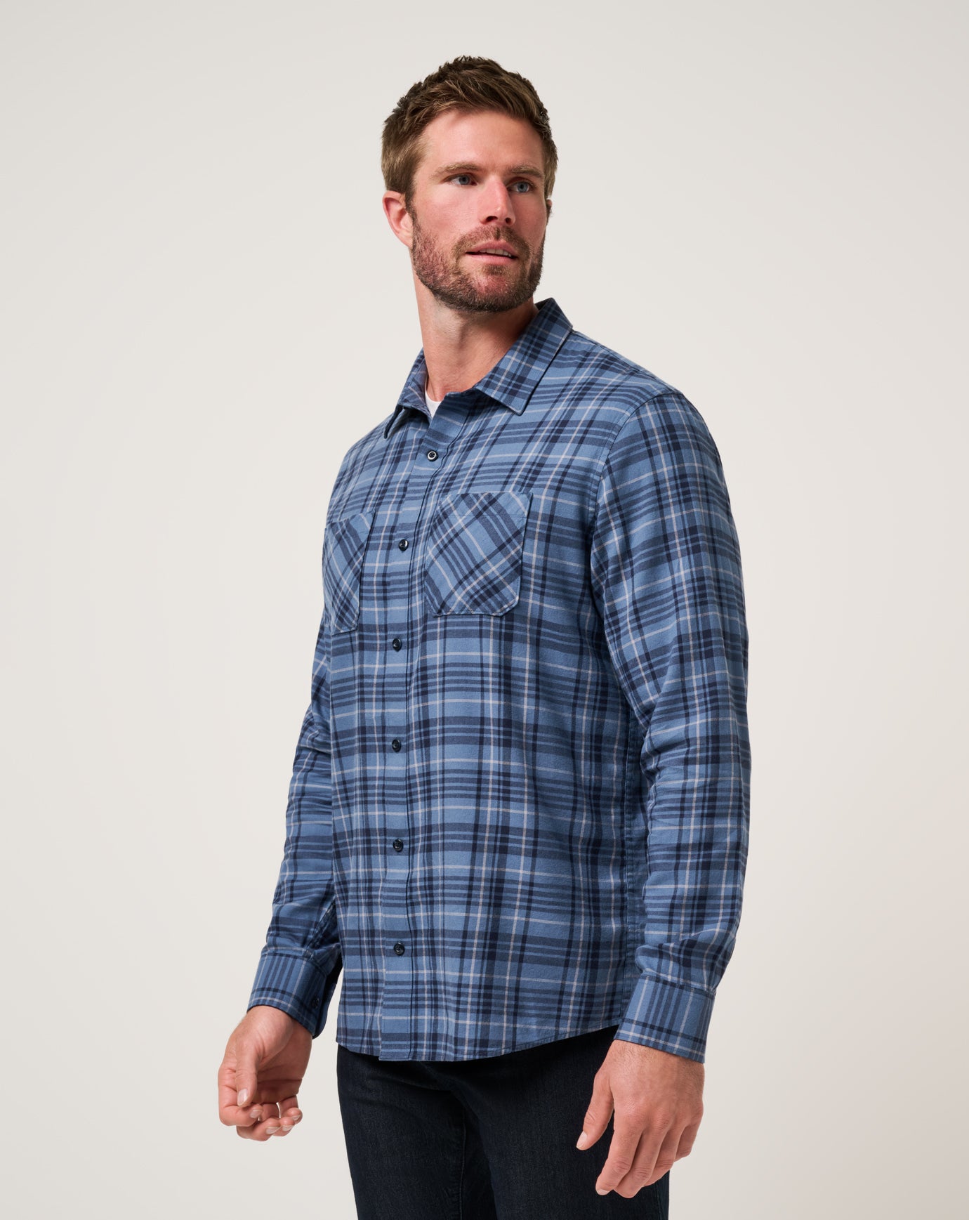 Cloud Flannel Plaid Button-Up - Image 77