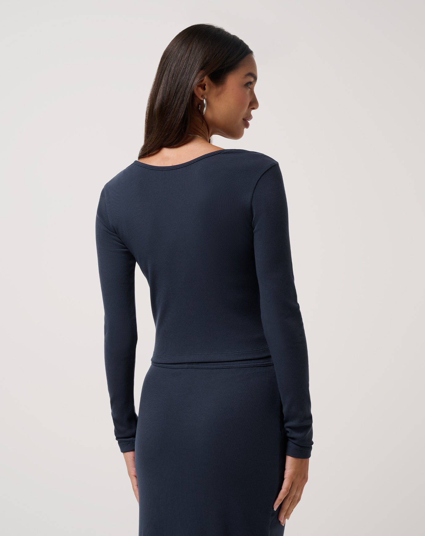 Cloud Rib Long Sleeve Button Top - Image 2