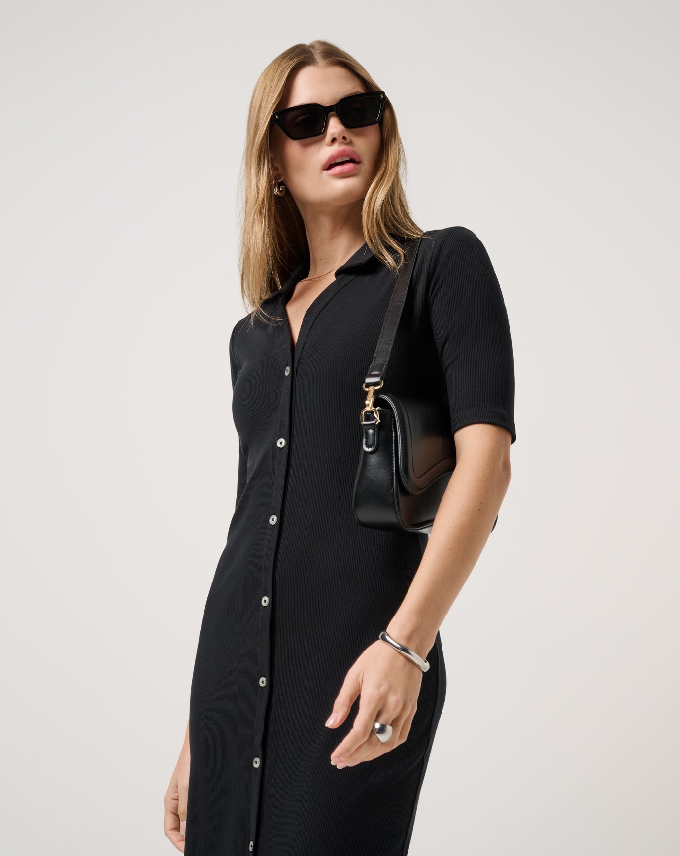 Cloud Rib Polo Midi Dress - Image 4