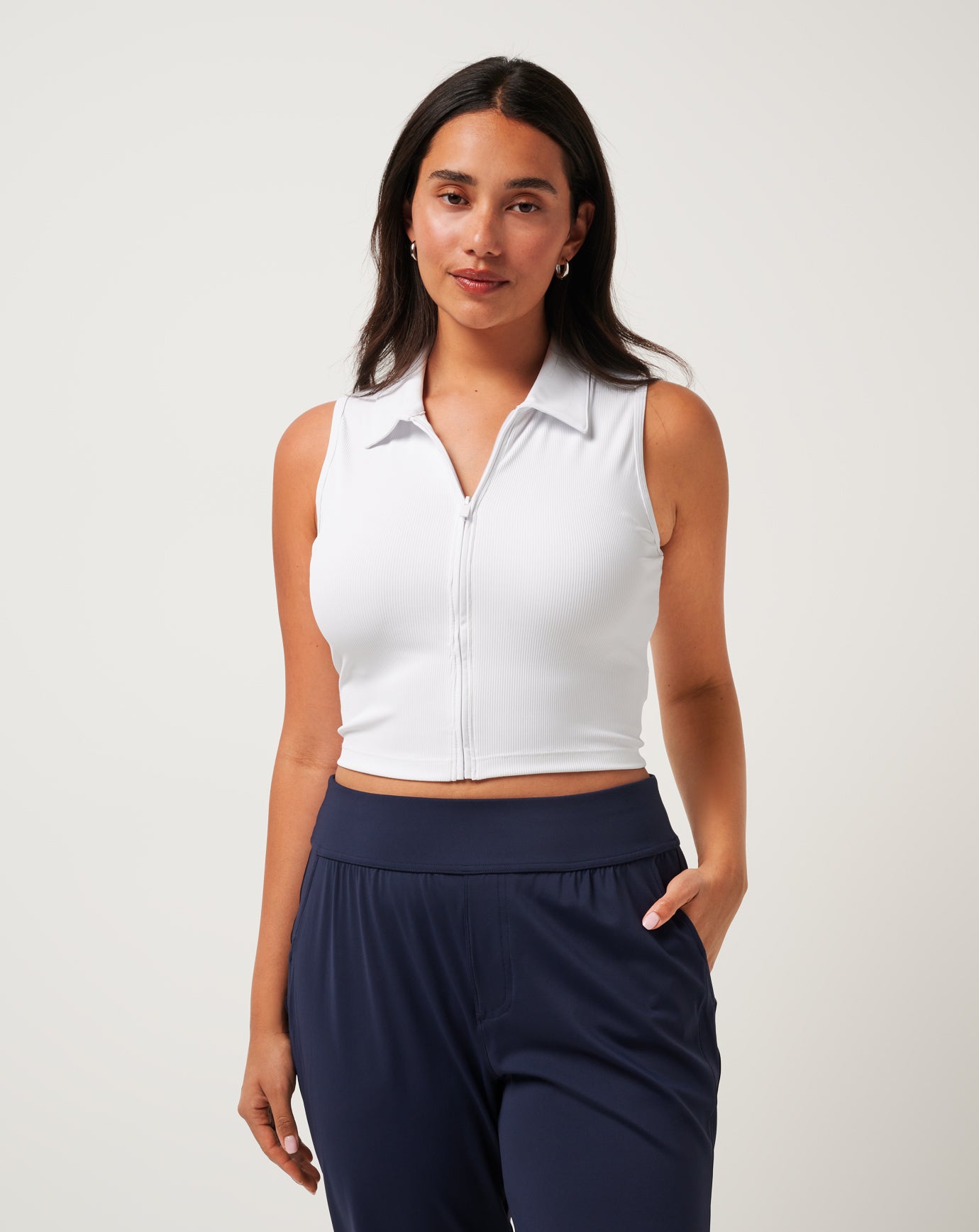 Moveknit Rib Zip Polo - Image 10